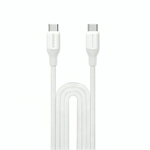 Momax 1-Link Flow CC 100W USB-C Braided Cable 2m | White Momax 1-Link Flow CC 100W USB-C Braided Cable 2m | White